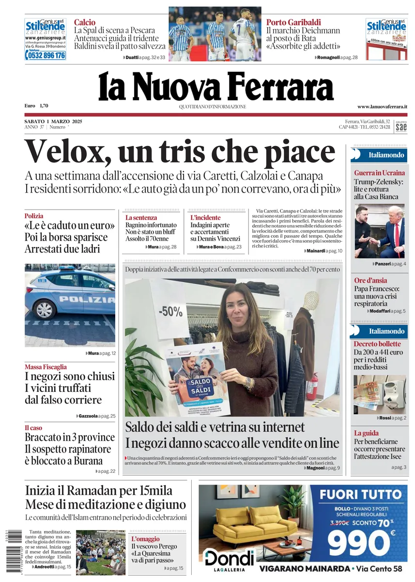 Prima-pagina-nuova ferrara-oggi-edizione-del-2025-03-01